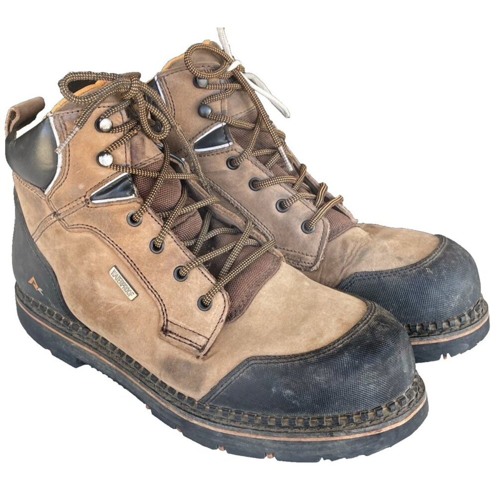 Ridgecut Men's 13M ASTM Steel Toe Leather Work BootsWaterproof Slip-resistant